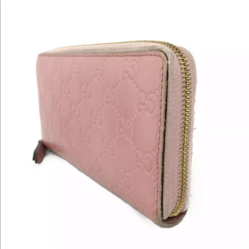 GUCCI Shima Pink Leather Zippy Continental Wallet - Picture 6 of 12